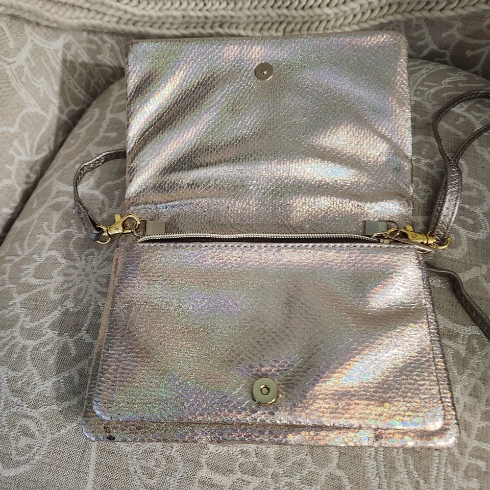 Street Level Crossbody Metallic Handbag Plain or Chain Straps Dress Up or Down